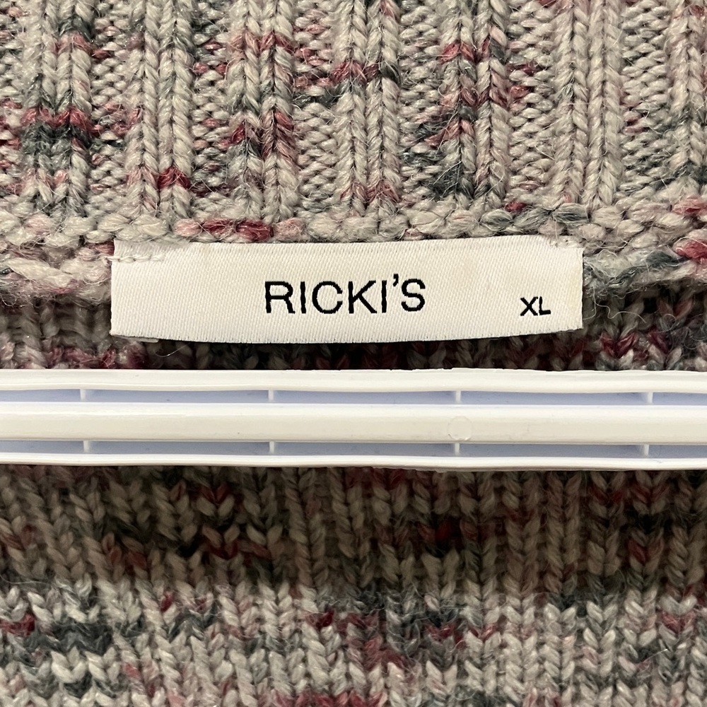 RICKI’S Cardigan Buttons GREY PINK MIX XL - Picture 2 of 6